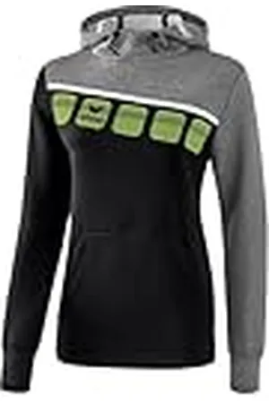 Erima 1071913 Sudadera, Mujer, Negro/Gris Jaspeado/Blanco, 34