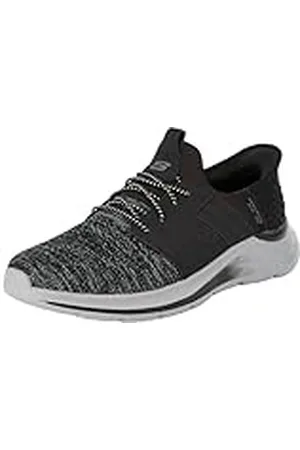 Skechers Garner Newick, Sin Cordones Hombre, Tela sintética Negra, 42.5 EU