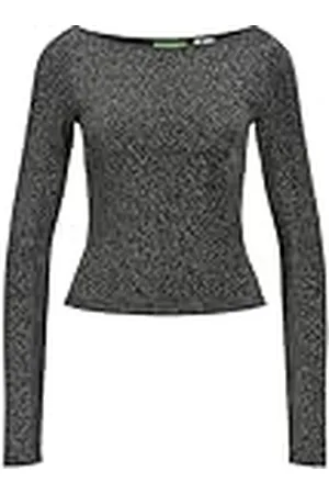 JJXX Jxsigga Str Glitter Boatneck LS Top Jrs Camiseta de Manga Larga, , M Mujeres
