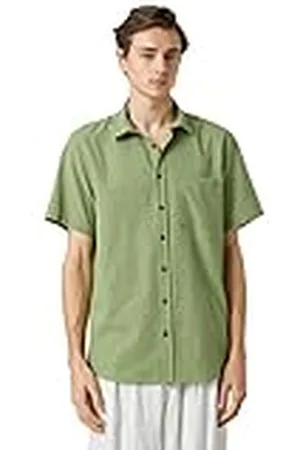 Koton Basic Shirt Short Sleeve Pocket Detailed Classic Neck Camisa, , S para Hombre
