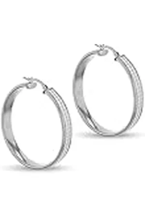 Amazon Sterling Silver Rhodium Plated Stardust Creole Hoop Earrings