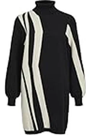 Object Objray L/S Knit Rollneck Dress AOP Noos Vestido de Punto, , L Mujeres