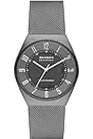 Skagen Grenen reloj para hombre, movimiento solar con correa de acero o piel, , 37MM