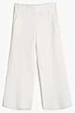 Koton Pantalones Linen Trousers Wide Leg Elastic Waistband Pockets, Calzoncillos niñas