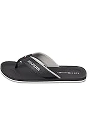 Tommy Hilfiger Sandalias de Dedo para Hombre Comfort Beach Sandal, (Black), 40