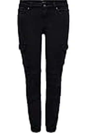 ONLY Onlmissouri Reg Ankl Cargo Pant Pnt Noos Pantalones, Black/Wash:Black Washed, 40W / 32L FR/ES para Mujer