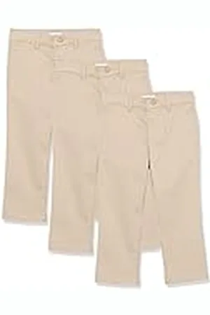 Amazon Pantalones Chinos de Uniforme de Corte Recto y Frente Plano Niño, Pack de 3, , 6 años
