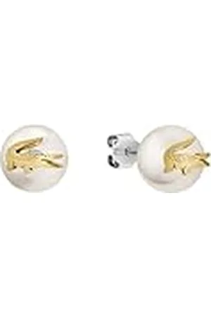 Lacoste Pendientes De Perlas Para Hombre y Mujer Colección MATCHPOINT con un Cocodrilo en Oro Amarillo - 2040432