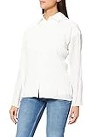 NA-KD Mujer Light Pleated Shirt, White, EU 38