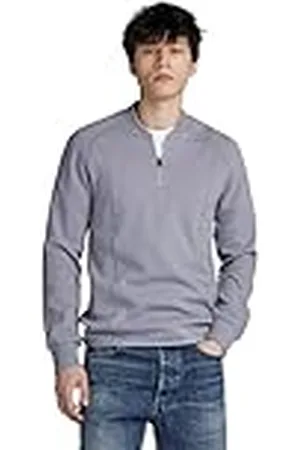 G-Star Para Hombre Camiseta Jirgi Half Zip Slim Tweeter, , XL
