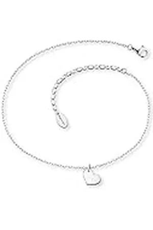 Engelsrufer Tobillera para mujer con colgante de de ley 925 rodiada o acero inoxidable, longitud ajustable, sin níquel, apta para alérgicos, Länge 22 + 5 cm, Vidrio de ley, No es una