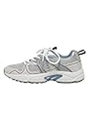 ONLY ONLSOKO-1 PU Runner Sneaker, Zapatillas Mujer, White/Detail:Grey & Blue, 39 EU