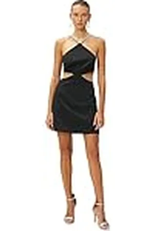 Koton Mini camisón Recortado con Joyas Vestido, , 42 para Mujer