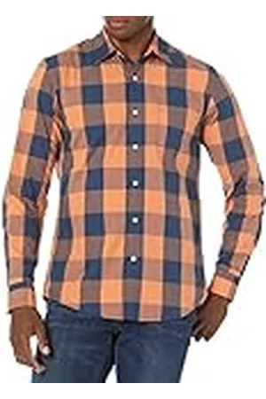 Amazon Camisa de Popelín de Manga Larga y Ajuste Entallado Hombre, , M
