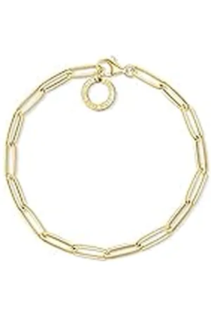 Thomas Sabo Pulsera con dijes de plata chapada en oro X0253-413-39-L18.5