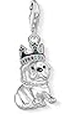 Thomas Sabo Colgante Charm de Mujer "Buldog con corona Charm Club", de Ley 925, Plateado