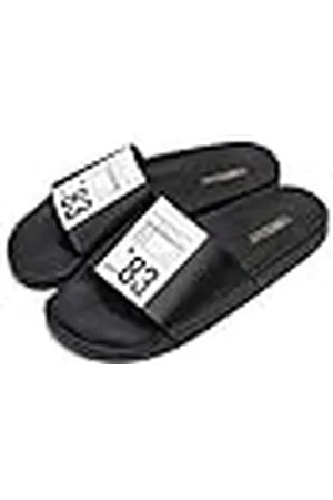 THE WHITE BRAND Bio Label, Sandalias con Punta Abierta Hombre, (Black Black), 42.5 EU