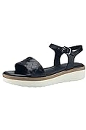 Tamaris Mujer Sandalias, señora Sandalias,Zapatos de Verano,Sandalias de Verano,cómodas,Planas,Navy,39 EU