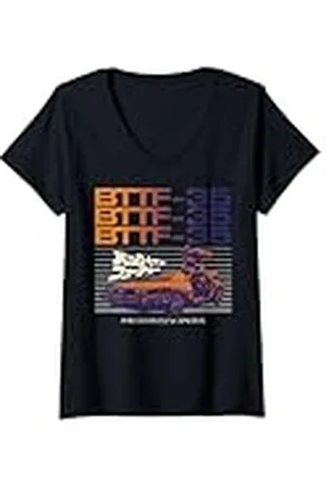 Back To The Future Mujer 35º aniversario del BTTF-35 DeLorean de Regreso al Futuro Camiseta Cuello V
