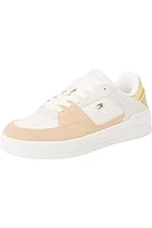 Tommy Hilfiger Court Sneaker Mujer Essential Basket Low Top, Multicolor (Ancient White/Clayed Pebble), 39