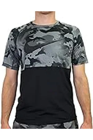 Nike Top Slim Camo T-Shirt Camiseta, Hombre, Color Negro y Gris, Extra-Large