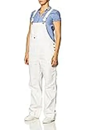 Dickies Bib Relaxed Straight Mono, White, L para Mujer