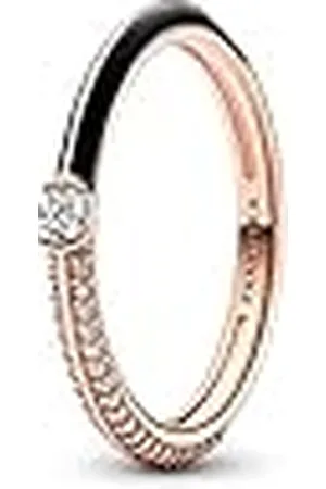 PANDORA Anillo 182528C01-54 dual negro y pavé