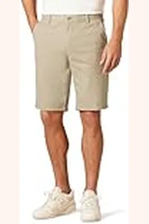 Amazon Pantalón Corto Chino Elástico, Cómodo, sin Pinzas, de 28 Cm y Ajuste Entallado Hombre, , 32W