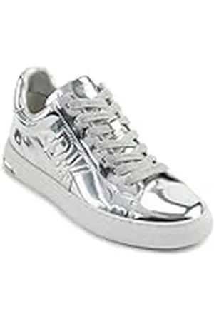DKNY Abeni-Lace Up Sneakers, Zapatillas Mujer, Plata, 36 EU