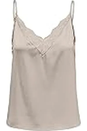 ONLY Onlvictoria SL Lace Mix Singlet Noos Wvn Camiseta sin Mangas, Crema, XXS para Mujer