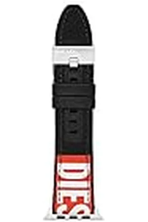 Diesel Pulsera compatible con Apple Watch, 42/44/45/49 mm - 24 mm Nylon negro, DSS0005