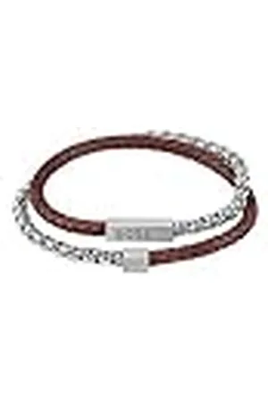 HUGO BOSS Jewelry Pulsera de cadena y piel para Hombre Colección BLENDED, , S
