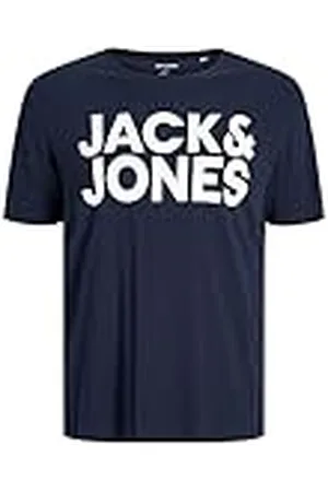JACK & JONES Men Logo T-Shirt Plus Size | Round Neck Shortsleeve Shirt | Oversize JJECORP, Color: , Size:8XL