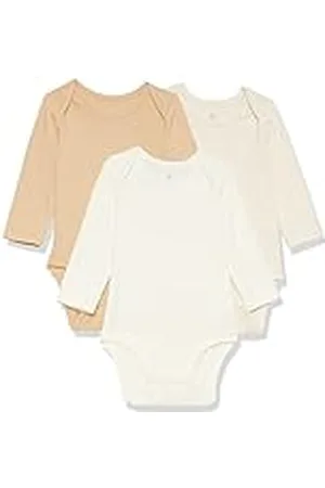 Amazon Body de Manga Larga de Punto elástico de algodón (Anteriormente Amazon Aware) Unisex Bebés, Pack de 3, , Prematuro
