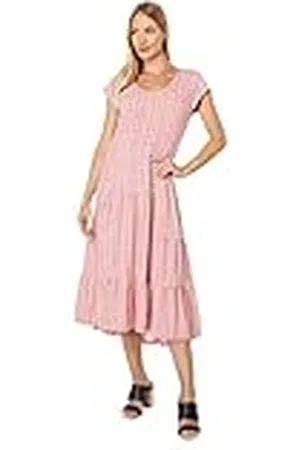 Tommy Hilfiger Vestido Midi a Rayas escalonadas para Mujer, Coralie Multi, XL