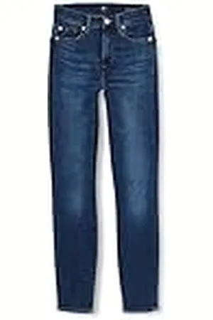 7 for all Mankind HW Skinny Slim Illusion Highline with Embellished Squiggle Jeans, , Regular De Las Mujeres