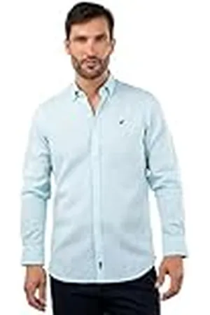Williot Camisa Turquesa en Lino para Hombre - (Turquesa - L)