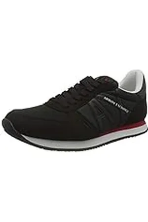 Armani Exchange Hombre Logotipo de Rio Side Zapatillas, Negro, 44 EU