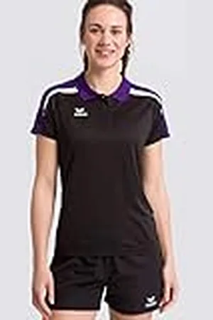 Erima GmbH Liga 2.0 Polo, Mujer, Negro/Violeta/Blanco, 34