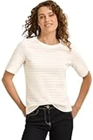 CECIL B322913 Camiseta de Rayas, Vanilla White, M Mujeres