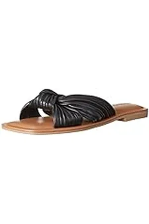 THE DROP Ida Bow Sandalias Planas para Mujer, Negras, Talla 40