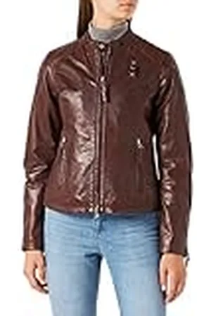 Blauer Piel Capo Hombro Acolchado Chaqueta de Cuero, , S para Mujer