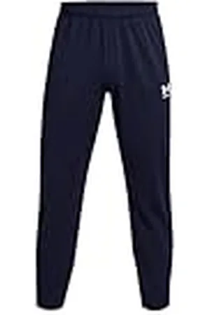 Under Armour UA Challenger Pique Track Pantalones de deporte para hombre, pantalones de chándal transpirables y de secado rápido, color azul medianoche/blanco