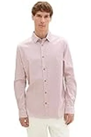 TOM TAILOR 1042515 Camisa, 35802-Red Squared Design, XXXL para Hombre