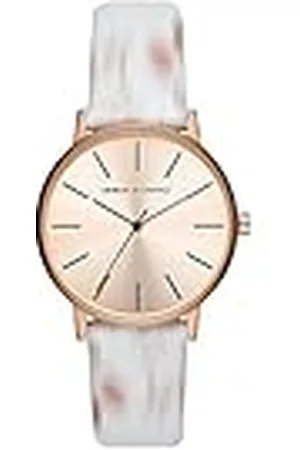 Armani Exchange Reloj para Mujer, Movimiento de cuarzo de tres manecillas, caja de acero inoxidable de 36 mm con correa de piel, AX5588