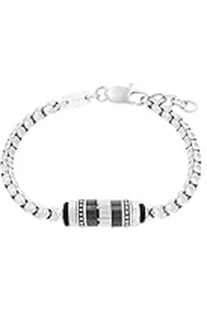 QS by s.Oliver Pulsera de acero inoxidable de los hombres de la joyería del brazo, 20+2 cm, , Viene en caja de regalo de joyería