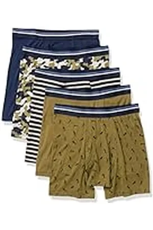 Amazon Cómodo Calzoncillo Bóxer de Algodón sin Etiquetas Hombre, Pack de 5, , XS