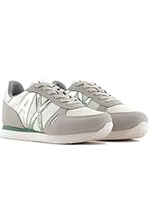 Armani Exchange Rio Side Logo, Zapatillas Mujer, Grey+D.Frosty Green, 39 EU