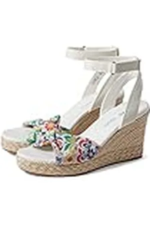 TOMS Marisela, Sandalia de Cuña Mujer, Blanco (Azulejos Mediterráneos Blancos), 38 EU