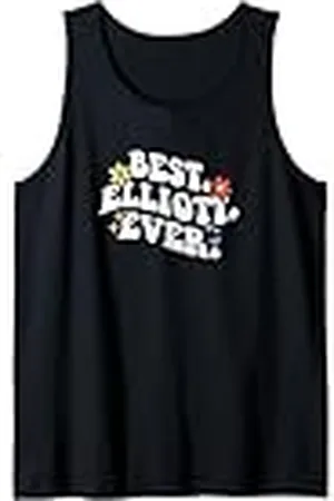 Personalized Name Mothers Day outfit For Women Retro Groovy Best Elliott Ever First Name Día de la Madre Niña Camiseta sin Mangas